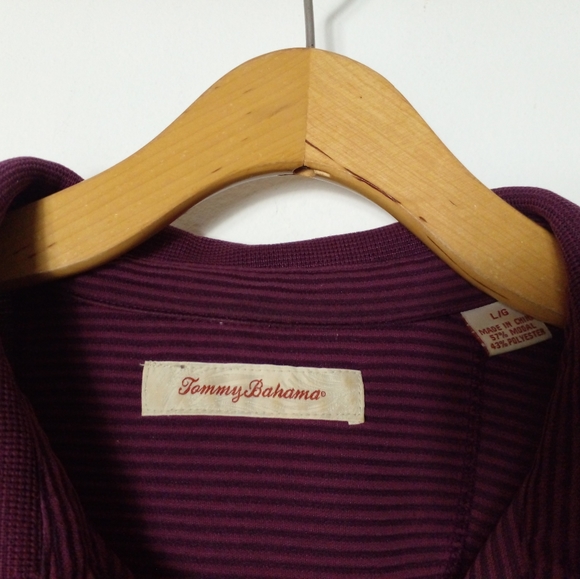 Tommy Bahama Men's Striped Short Sleeve Polo Shirt Size L - Picture 3 of 8